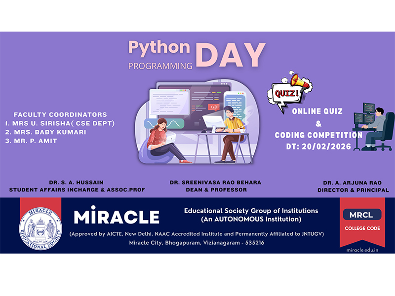 Online Quiz and Coding competition on Python Programming Day at MES