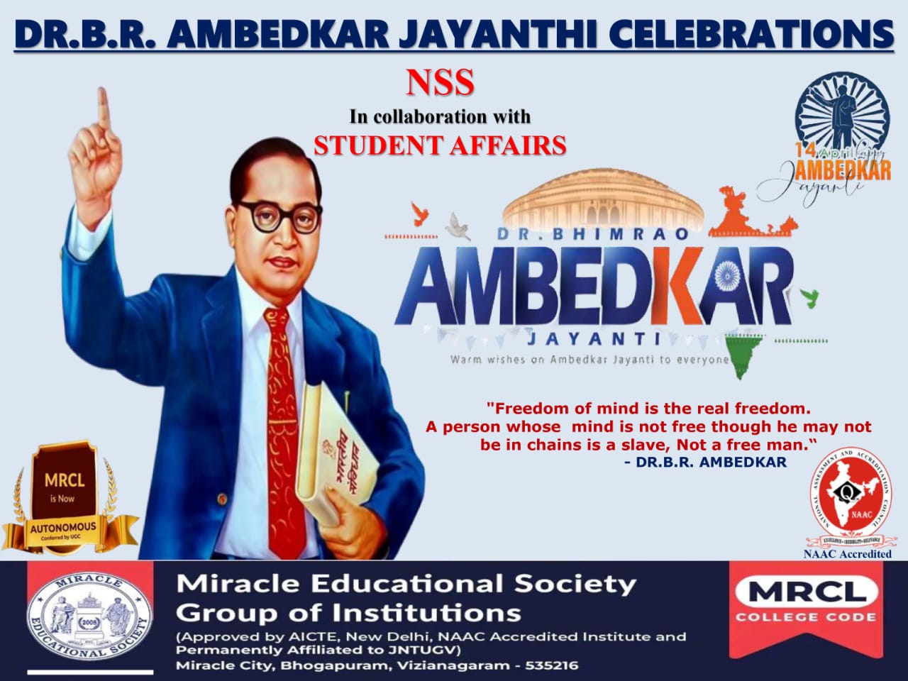 Dr B R Ambedkar Jayanthi pledge at college