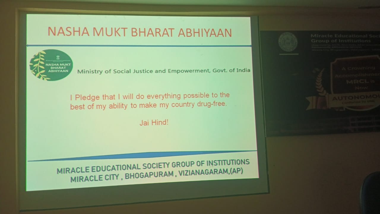 Pledge of Nasha Mukt Bharat Abhiyaan Program on 10th August , 2024